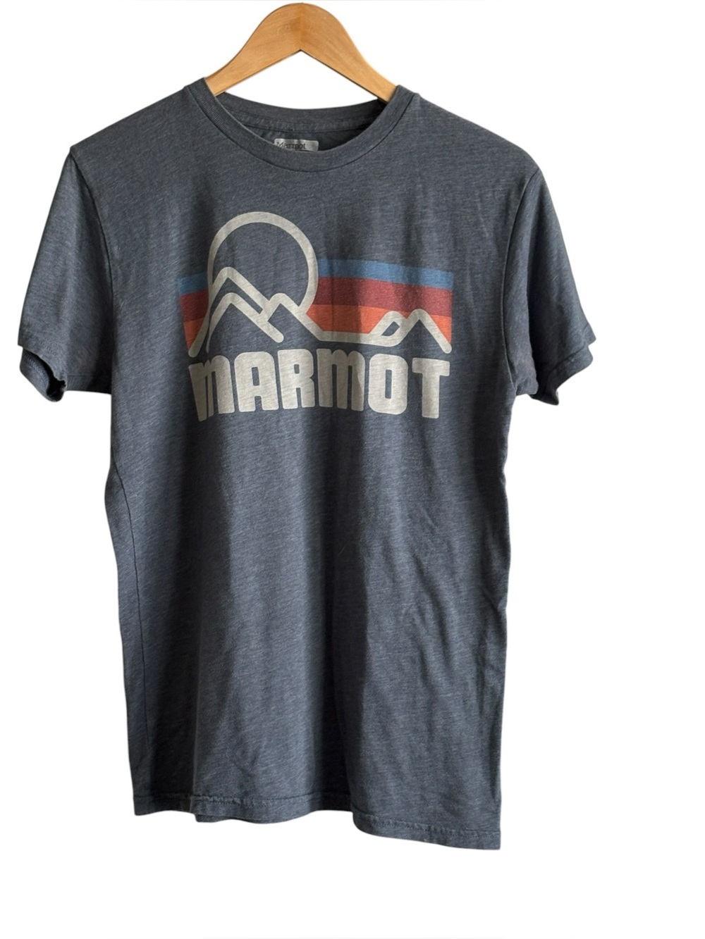 Marmot Mens Coastal Short Sleeve Gray Tee Shirt Mountain Hiking Size Mediium